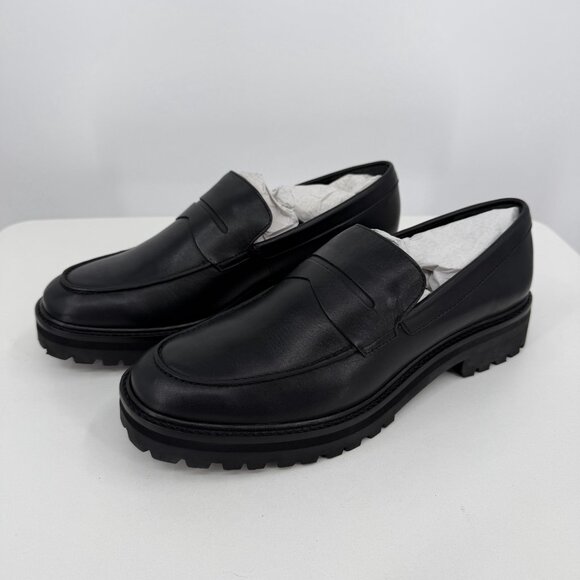 Everlane The Lug Loafer in Black Leather size 11 Women's Chunky Heel - Picture 4 of 9